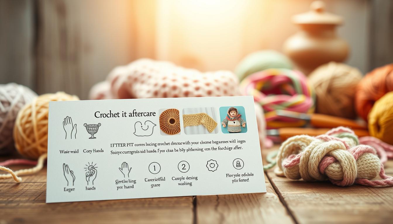 crochet aftercare card for customers