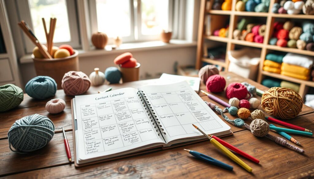 crochet content calendar