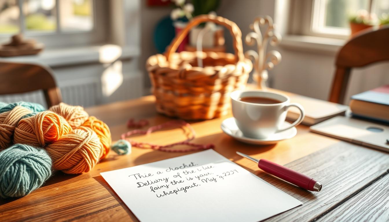 crochet delivery confirmation message
