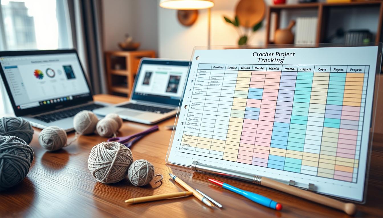 crochet project tracking spreadsheet